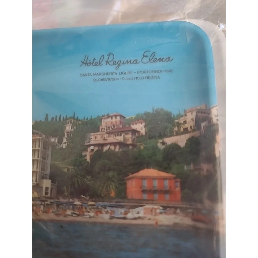 Vtge Souvenir tray From Hotel Regina Elena Santa Margherita Ligure‎ Italy 6×4